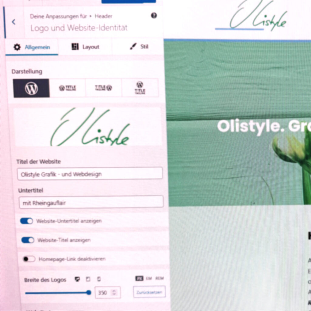 Ausschnitt aus einer Monitoransicht der Olistyle-Webseite